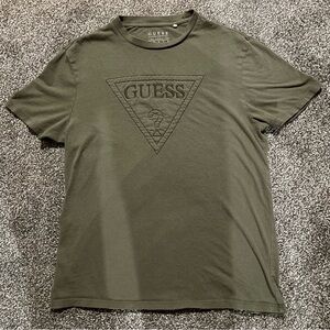 GUESS Men's Dark Green Logo Tee